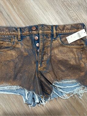 Anthropologie Pilcro Blue Jeans with Shimmering Gold Accents